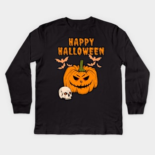 Happy Halloween Pumpkin Kids Long Sleeve T-Shirt